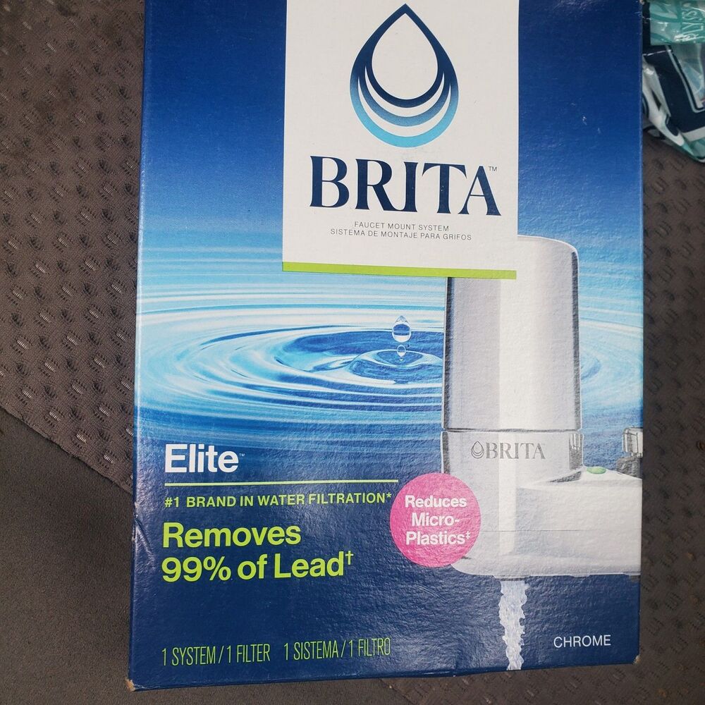 Brita  On Tap Faucet Mount 1 Liter Water Chrome Filter System Open Box